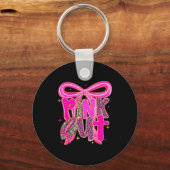 Nk Out Leopard Football Bow Breast Cancer Awarenes Sleutelhanger (Voorkant)