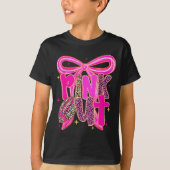 Nk Out Leopard Football Bow Breast Cancer Awarenes T-shirt (Voorkant)