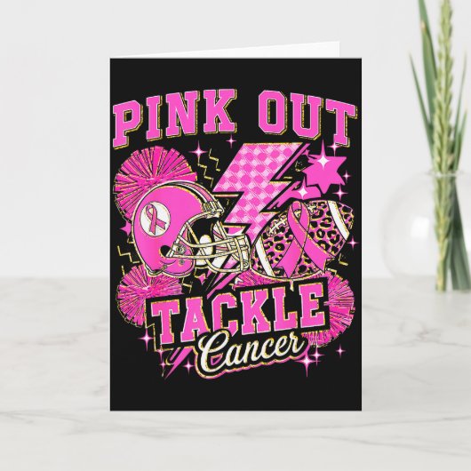 Nk Out Tackle Breast Cancer Awareness American Foo Kaart (Voorkant)