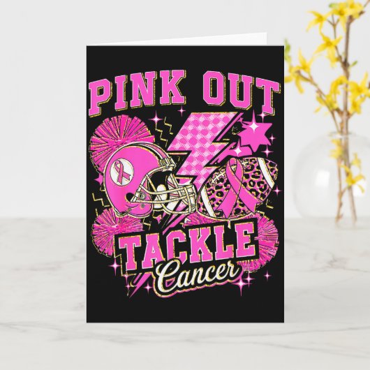 Nk Out Tackle Breast Cancer Awareness American Foo Kaart (Gele Bloem)