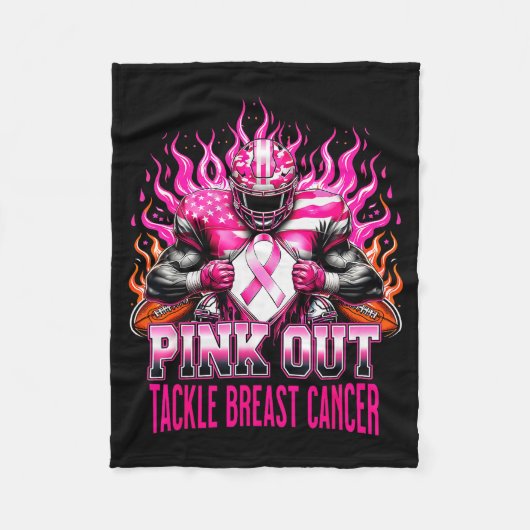Nk Out Tackle Football Breast Cancer Awareness Men Fleece Deken (Voorkant)
