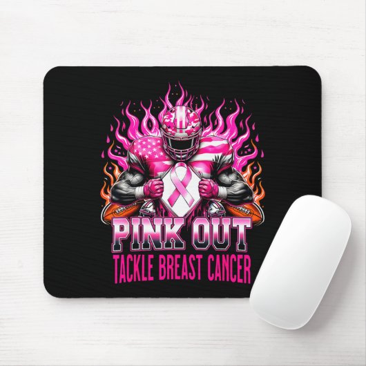 Nk Out Tackle Football Breast Cancer Awareness Men Muismat (Met muis)