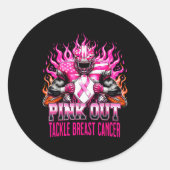 Nk Out Tackle Football Breast Cancer Awareness Men Ronde Sticker (Voorkant)