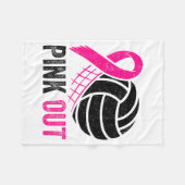 Nk Out Volleyball Breast Cancer Awareness Nk Ribbo Fleece Deken (Voorkant (Horizontaal))