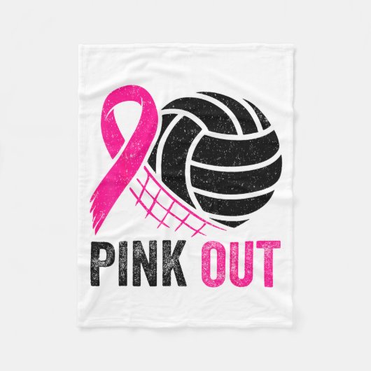 Nk Out Volleyball Breast Cancer Awareness Nk Ribbo Fleece Deken (Voorkant)