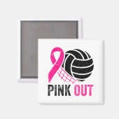 Nk Out Volleyball Breast Cancer Awareness Nk Ribbo Magneet (Voorkant / Achterkant)
