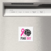 Nk Out Volleyball Breast Cancer Awareness Nk Ribbo Magneet (Insitu (Vaatwasser))