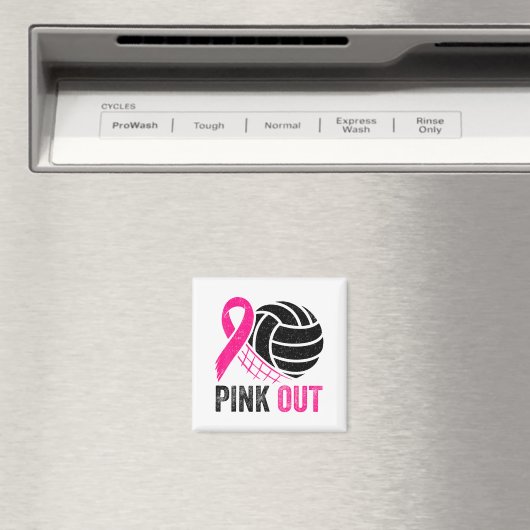 Nk Out Volleyball Breast Cancer Awareness Nk Ribbo Magneet (Insitu (Vaatwasser))