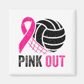 Nk Out Volleyball Breast Cancer Awareness Nk Ribbo Magneet (Voorkant)