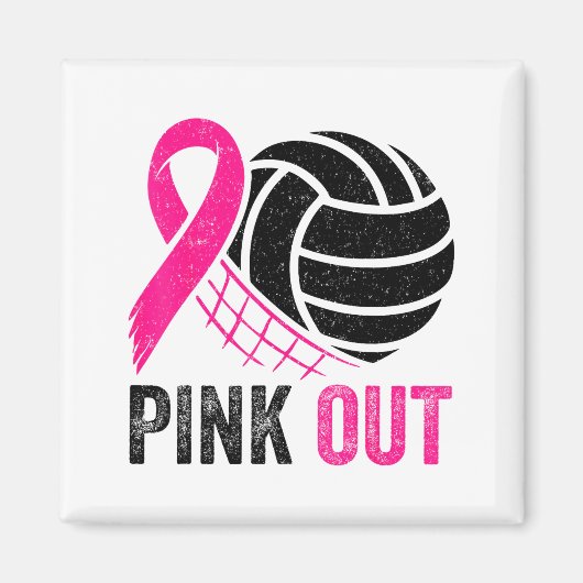 Nk Out Volleyball Breast Cancer Awareness Nk Ribbo Magneet (Voorkant)
