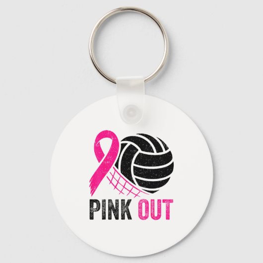 Nk Out Volleyball Breast Cancer Awareness Nk Ribbo Sleutelhanger (Voorkant)