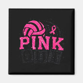 Nk Out Volleyball Breast Cancer Awareness Suprt Ri Magneet (Voorkant)