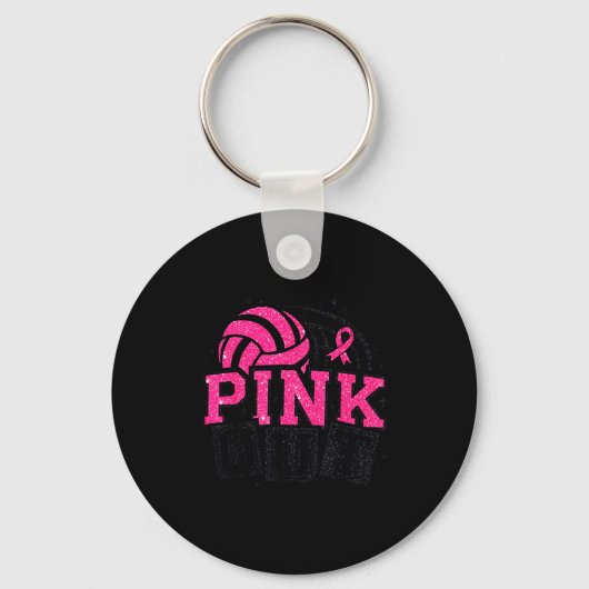 Nk Out Volleyball Breast Cancer Awareness Suprt Ri Sleutelhanger (Voorkant)
