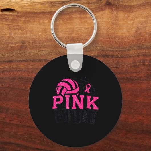 Nk Out Volleyball Breast Cancer Awareness Suprt Ri Sleutelhanger (Voorkant)