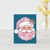 Nk Patchwork Santa Breast Cancer Awareness Christm Kaart (Gele Bloem)