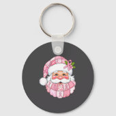 Nk Patchwork Santa Breast Cancer Awareness Christm Sleutelhanger (Voorkant)