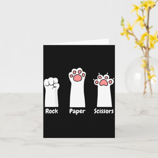 Nk Paw Prints Pet Lover Rock Paper Scissors Hand G Kaart (Gele Bloem)