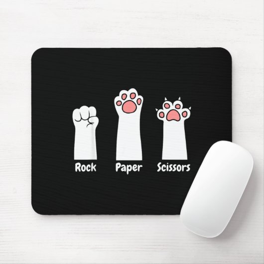 Nk Paw Prints Pet Lover Rock Paper Scissors Hand G Muismat (Met muis)