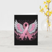 Nk Ribbon Angel Wings Breast Cancer Awareness Wome Kaart (Gele Bloem)