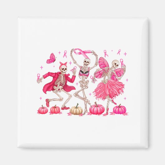 Nk Ribbon Breast Cancer Awareness Skeleton Women M Magneet (Voorkant)