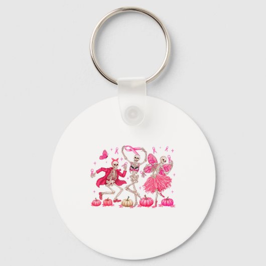 Nk Ribbon Breast Cancer Awareness Skeleton Women M Sleutelhanger (Voorkant)