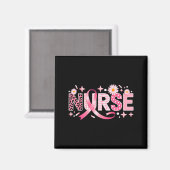 Nk Ribbon Stethoscope Nurse Life Breast Cancer Awa Magneet (Voorkant / Achterkant)