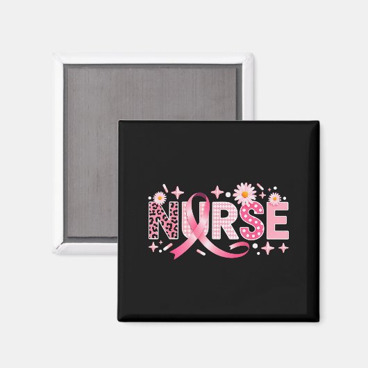 Nk Ribbon Stethoscope Nurse Life Breast Cancer Awa Magneet (Voorkant / Achterkant)