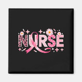 Nk Ribbon Stethoscope Nurse Life Breast Cancer Awa Magneet (Voorkant)