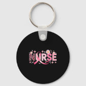 Nk Ribbon Stethoscope Nurse Life Breast Cancer Awa Sleutelhanger (Voorkant)