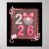 Nk Sparkle Disco Bow 2026 Coquette Happy New Year Poster (Voorkant)