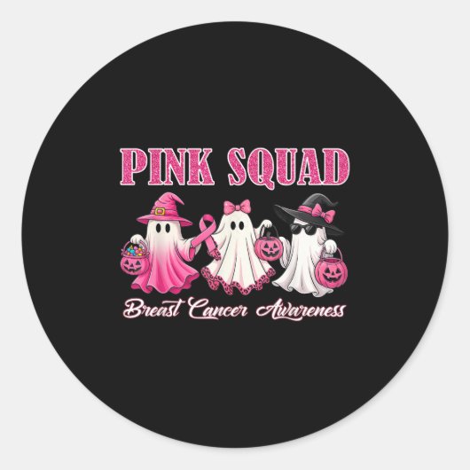 Nk Squad Breast Cancer Awareness Boo For Kids Todd Ronde Sticker (Voorkant)