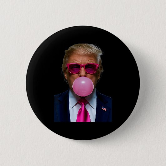 Nk Sungles Funny Donald Trump Nk Bubble Gum 2024  Ronde Button 5,7 Cm (Voorkant)