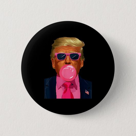 Nk Sungles Trump Bubble Gum 2024 Vote President Fu Ronde Button 5,7 Cm (Voorkant)