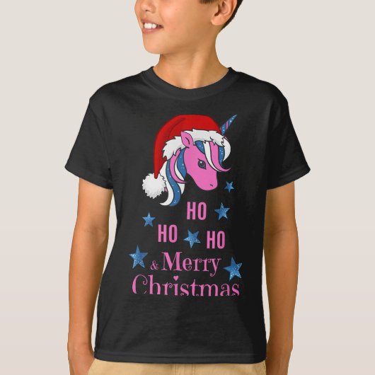 Nk Unicorn Santa Merry Christmas  T-shirt (Voorkant)