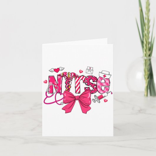 Nk Valentine Nurse Coquette Bow Cuds Favorite  Kaart (Voorkant)
