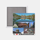 NL006 AMSTERDAM, Nederland, Europa, Fridge Magneet (Voorkant / Achterkant)