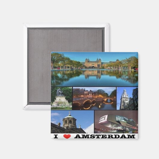 NL006 AMSTERDAM, Nederland, Europa, Fridge Magneet (Voorkant / Achterkant)