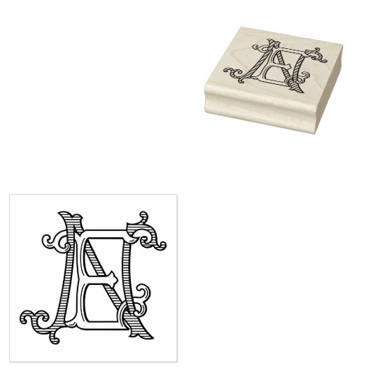 NL Monogram NE Monogram Rubberinktstempel Rubberstempel (Gestempeld)
