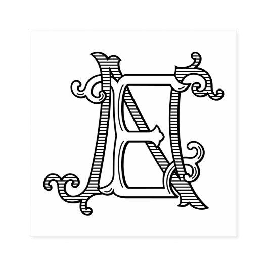 NL Monogram NE Monogram Rubberinktstempel Rubberstempel (Afrduk)