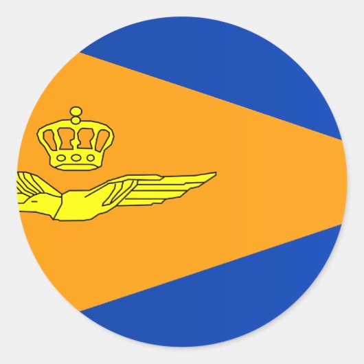 NL VLAG Luchtmacht, Nederland Ronde Sticker (Voorkant)