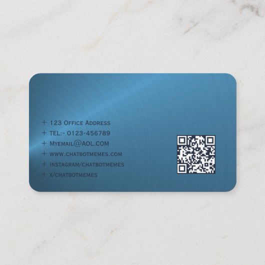 🤖NLP Engineer Chatbot Developer AI QR Code Kaarte Visitekaartje (Achterkant)