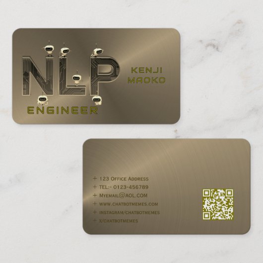🤖NLP Engineer Chatbot Developer Conversational AI Visitekaartje (Voorkant / Achterkant)