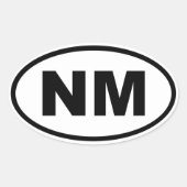 NM New Mexico Ovale Sticker (Voorkant)