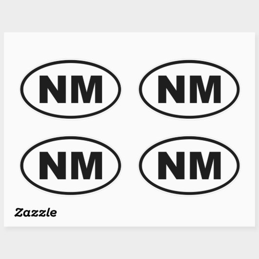NM New Mexico Ovale Sticker (Vel)