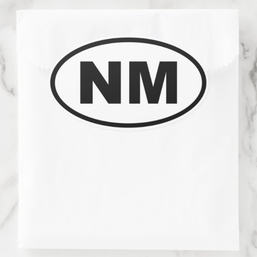 NM New Mexico Ovale Sticker (Tas)