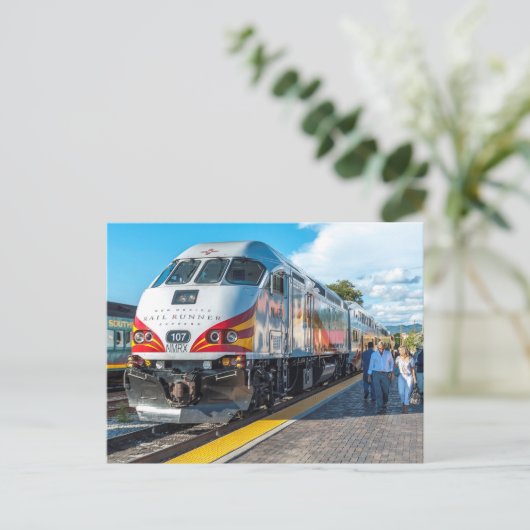 NM Rail Runner Xpress op Santa Fe Briefkaart (Staand voorkant)