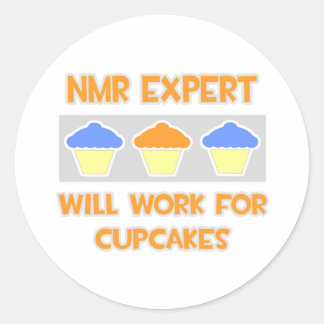 NMR-deskundige... Zal werken voor cupcakes Ronde Sticker