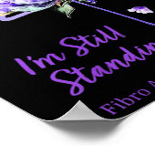 NN Flamingo Paarse Lint Fibro Fibromyalgie Poster (Hoek)