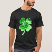 Nn Green-Stropdas-Dye Shamrock Four Leaf Clover fo T-shirt (Voorkant)
