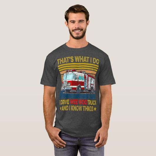 Nn I Drive Wee Woo Truck FireFighter Costuum T-shirt (Voorkant volledig)
